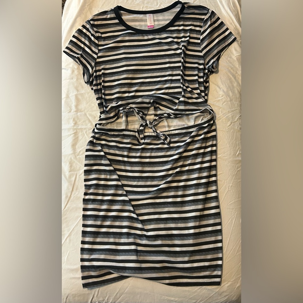 Striped Black and White Dress